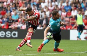 during the Premier League match between Southampton and Swansea City at St Mary's Stadium on September 18, 2016 in Southampton, England.